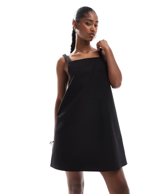 ONLY Robe trapèze courte sans manches à encolure carrée Noir