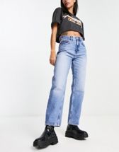 ONLY Hope high waisted wide leg jeans in light blue | ASOS