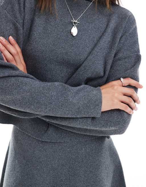 ONLY roll neck knitted jumper in grey (Part of a set), 3 of 4