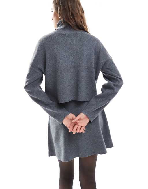 ONLY roll neck knitted jumper in grey (Part of a set), 4 of 4