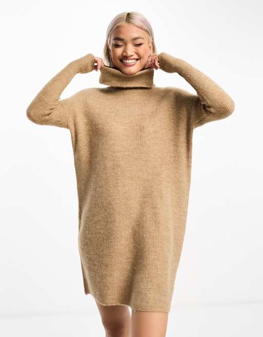 On a Roll Knitted Turtleneck Dress