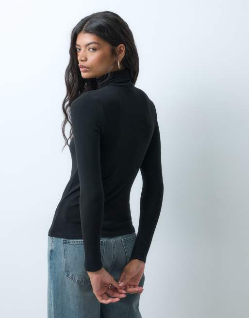 ONLY roll neck long sleeve top in black, 3 of 4