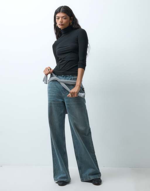 ONLY roll neck long sleeve top in black, 4 of 4