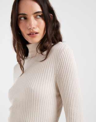 Only Roll Neck Sweater In Neutral