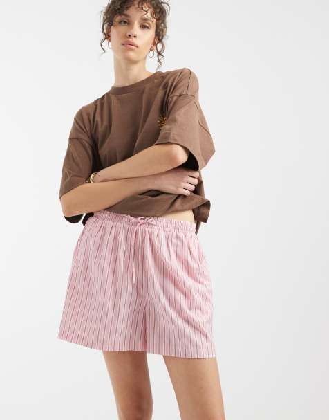ONLY – Rosarandiga shorts i dra på-modell - view 1