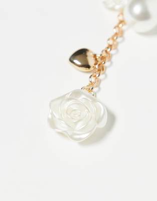 Only Rose Bag Charm In White