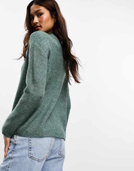 Green round hot sale neck jumper