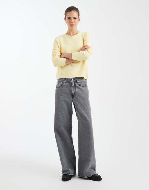 ONLY round neck knitted top in pale yellow, 4 of 4