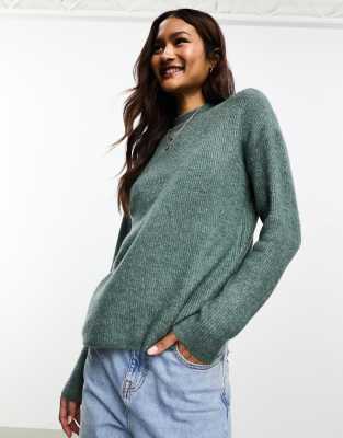 Only Round Neck Sweater In Green