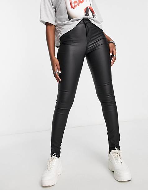Women's Coated Jeans, Black & Skinny Coated Jeans