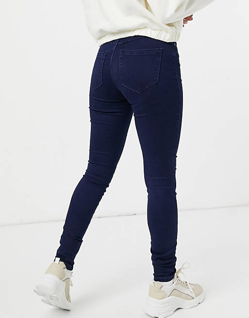 Isoleren cafe Voorschrijven Only royal high waisted skinny jeans in dark blue denim | ASOS