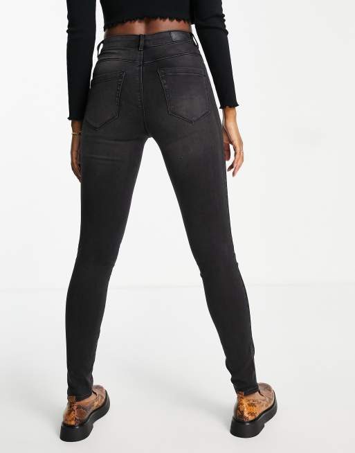 Only Royal coated skinny jeans in black