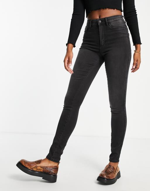 Only Royal coated skinny jeans in black