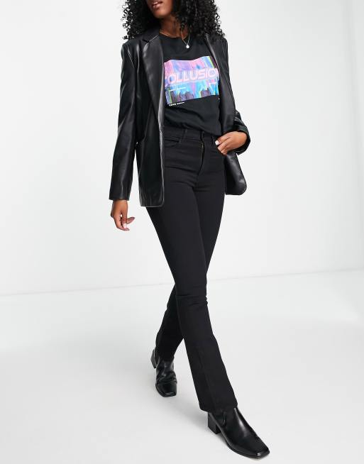 Only Royal kick flared jeans in black , 4 of 4