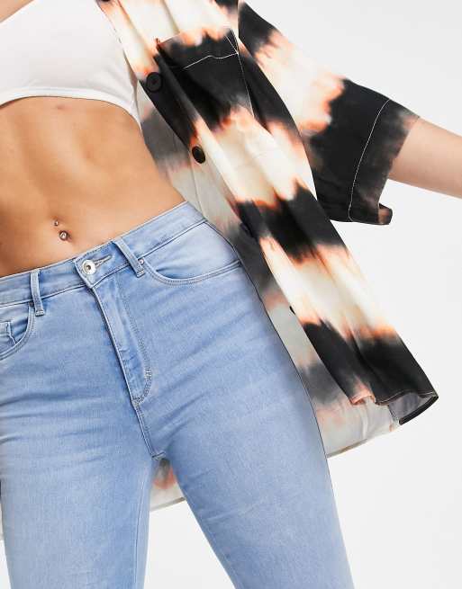 Only – Royal – Ljusblå skinny jeans med hög midja och tvättad finish, 2 av 4