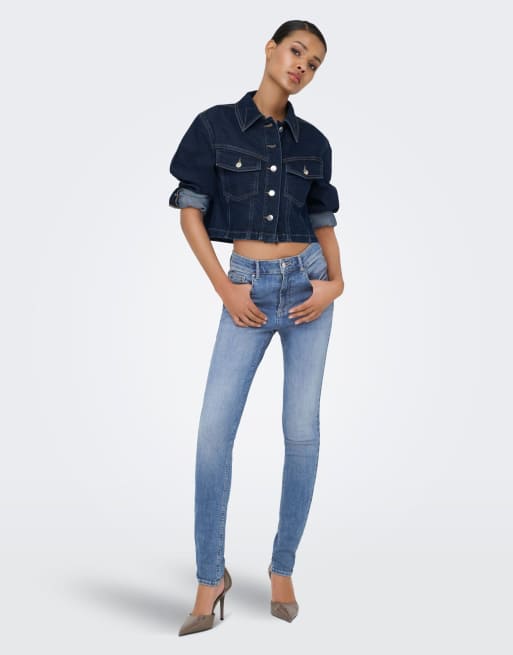ONLY Royal-Power high waisted skinny jeans in blue denim, 3 of 7