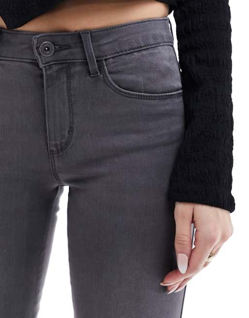 ONLY Royal regular waist skinny jeans in grey denim , 5 of 5