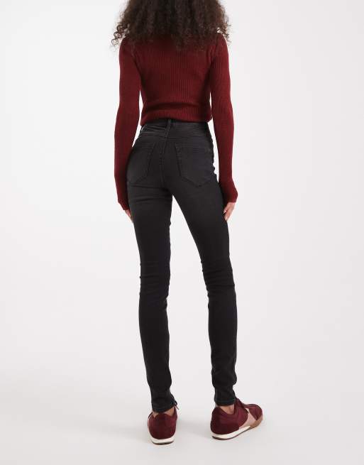 Only – Royal – Skinny-Jeans in verwaschenem Schwarz mit hohem Bund , 2 von 5