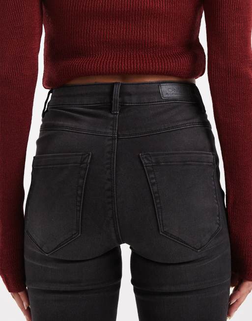 Only - Royal - Skinny jeans met hoge taille in zwarte wassing , 5 van 5