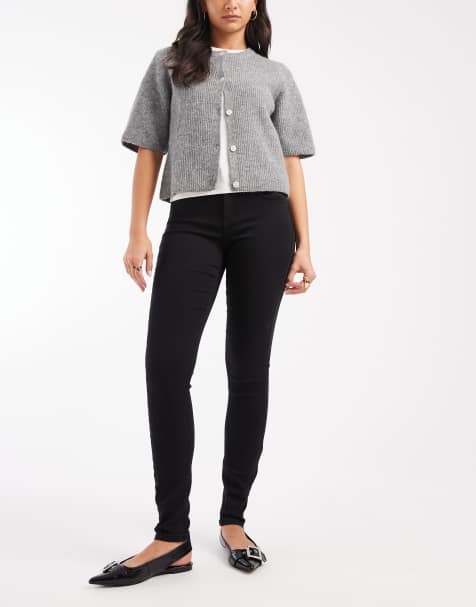 Only - Royal - Sorte højtaljede skinny-jeans - view 1