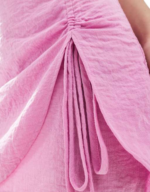 ONLY ruched detail mini skirt in pink, 5 of 5