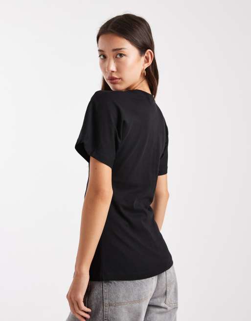 ONLY ruched detail top in black, 3 of 4