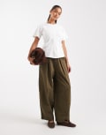 [ONLY] ONLY ruched detail top in white 12-14 Cloud dancer
