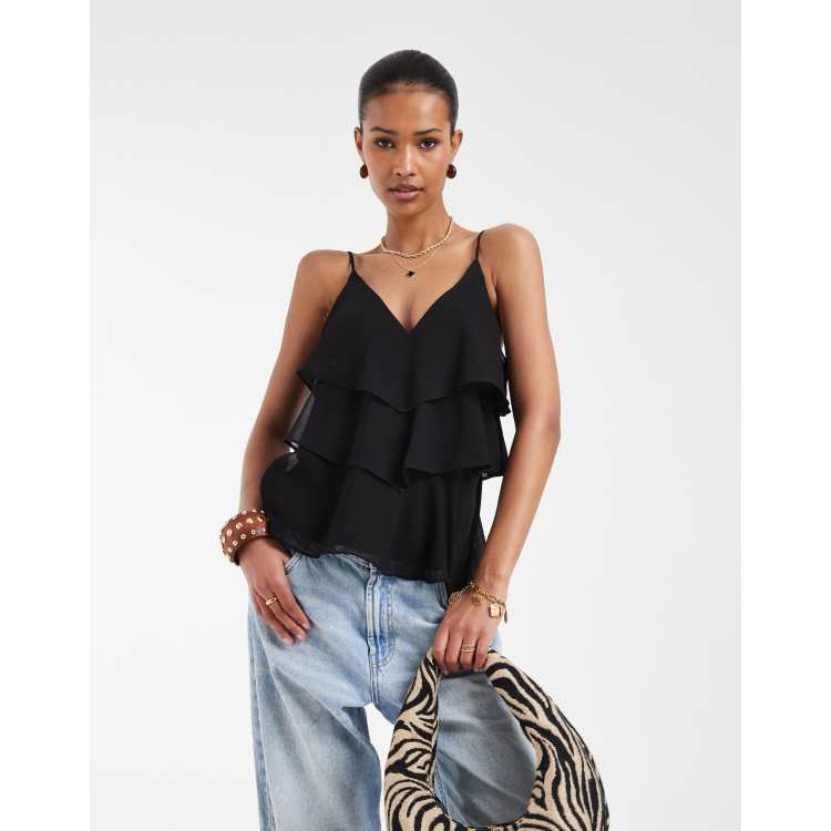 TOPS Andmary Cherie ruffle tops Black