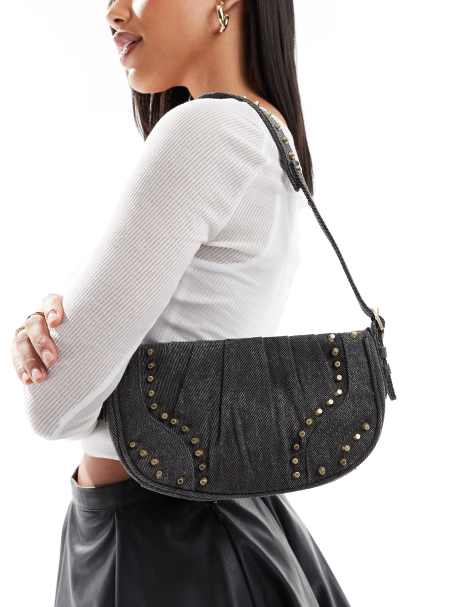 ONLY - Sac à main en jean avec clous - Gris délavé - view 1