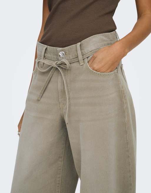 ONLY - Salviegrønne jeans i lige pasform, 4 af 7