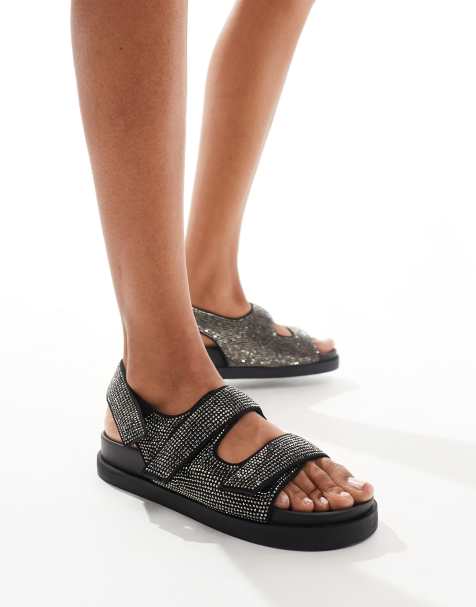 ONLY - Sandalen met siersteentjes in zwart - view 1