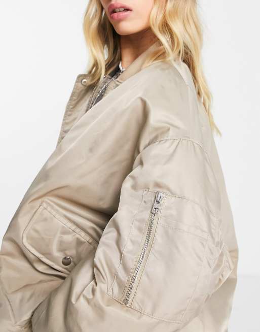 Womens longline bomber on sale jacket