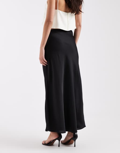 ONLY satin maxi skirt in black, 5 of 5