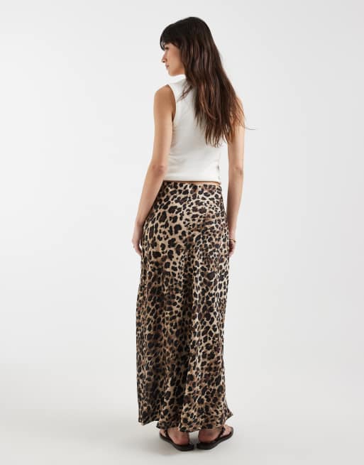 ONLY satin maxi skirt in leo print, 5 of 5
