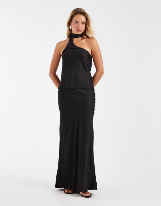 ONLY scarf detail one shoulder top in black, 2 of 4