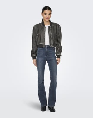 ONLY - Schlagjeans aus Denim in Blauschwarz