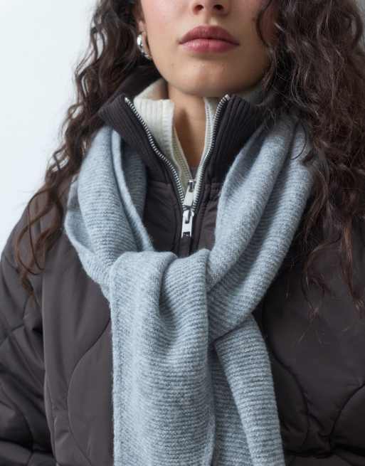 ONLY sciarpa corta lavorata a maglia grigio chiaro, 3 di 3
