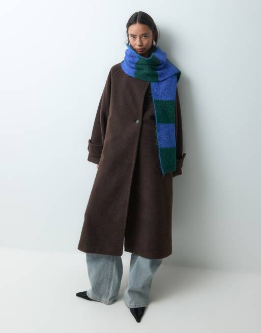 ONLY sciarpa in maglia a righe blu e verdi, 4 di 5