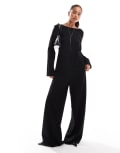 [ONLY] ONLY scoop back loose fit jumpsuit in black 10 Black