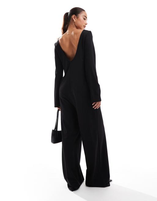 ONLY scoop back loose fit jumpsuit in black ASOS