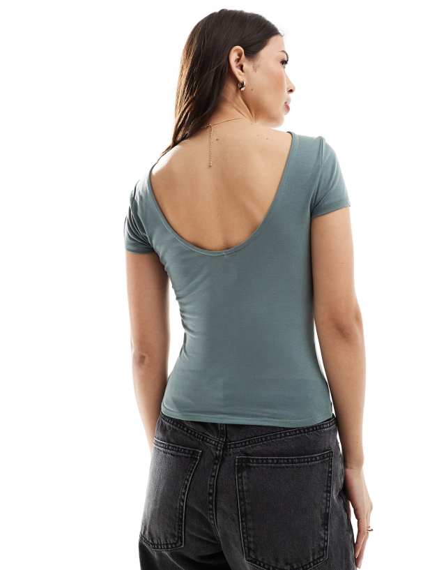 ONLY - scoop back top in teal