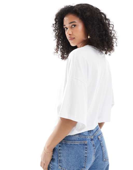 ONLY seafood graphic cropped t-shirt in white, 4 of 4