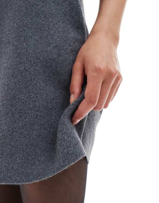 ONLY seam detail knit mini skirt in gray - part of a set, 5 of 5