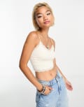 [ONLY] Only seamless lace cami in white L-XL WHITE