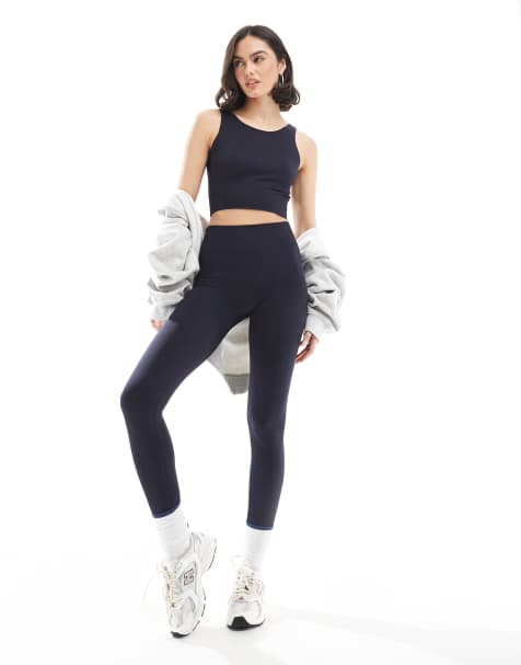 ONLY seamless leggings in dark navy (part of a set) - view 1
