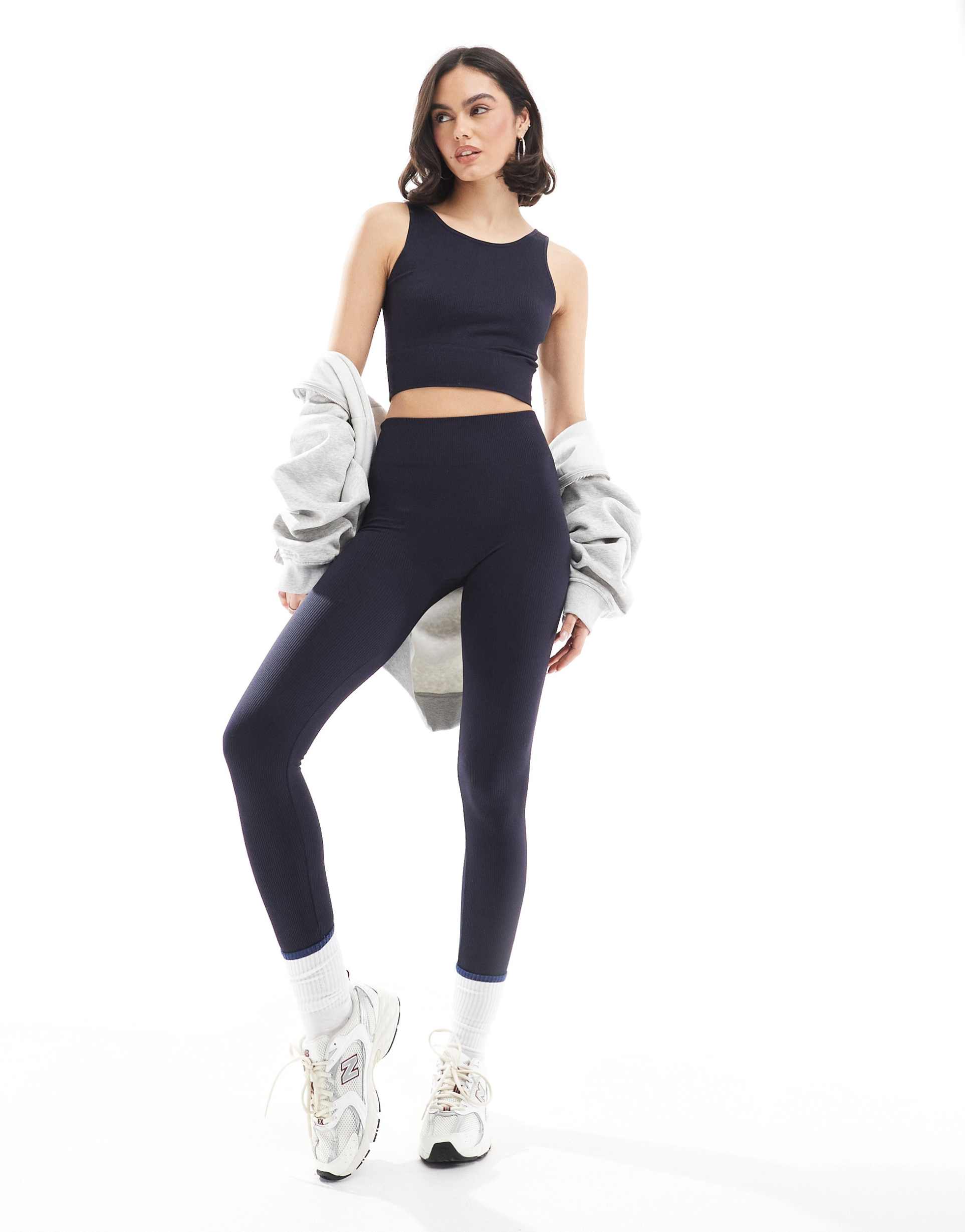 only seamless leggins in dark navy - part of a set