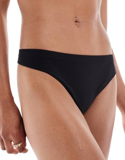 ONLY seamless lingerie thong in black - view 1