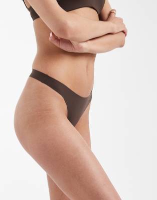 Only Seamless Thong In Brown