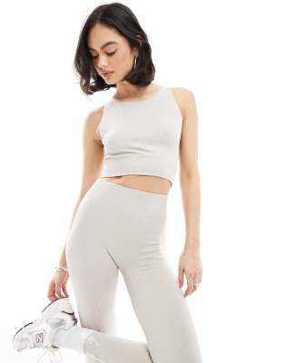 ONLY seamless top co-ord in beige-Neutral