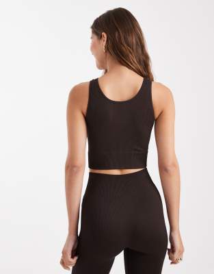 Only Seamless Top In Brown